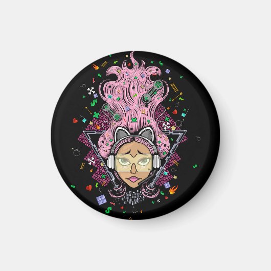 Gamer Girl Magneet (Voorkant)