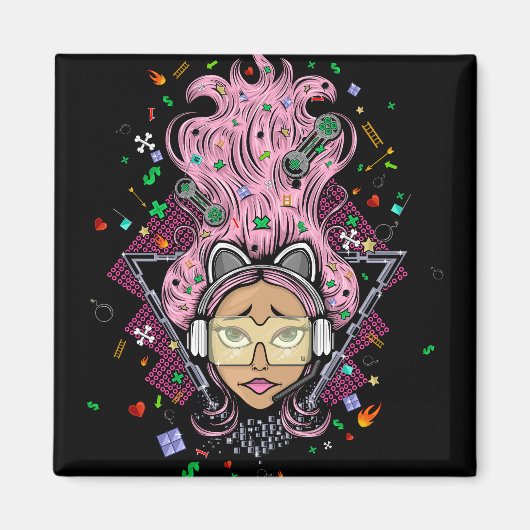 Gamer Girl Magneet (Voorkant)