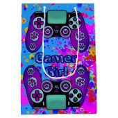 Gamer Girl Party Verjaardag  Paint Splash Medium Cadeauzakje (Achterkant)