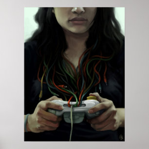 Gamer Girl (poster/afdruk) Poster