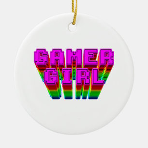 Gamer Girl-tekst Keramisch Ornament