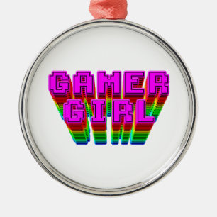 Gamer Girl-tekst Metalen Ornament