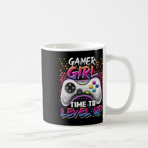 Gamer Girl Time to Level Up Video Game Birthday Gi Koffiemok