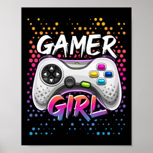 Gamer Girl Video Game Controller Gaming Birthday G Poster
