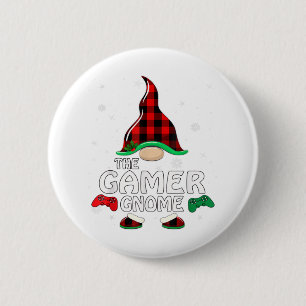 Gamer Gnome Buffalo Pset Matching Family Christma Ronde Button 5,7 Cm