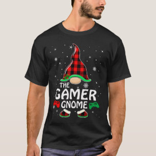Gamer Gnome Buffalo Pset Matching Family Christma T-shirt