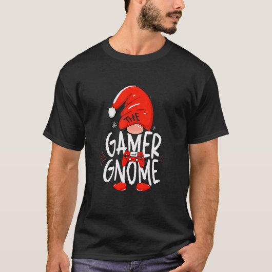 Gamer Gnome Family Matching Group kerstbys G T-shirt (Voorkant)