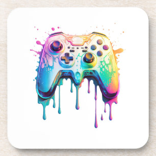 Gamer Grafische Videogame - Kleurrijke Videogame L Bier Onderzetter