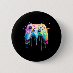 Gamer Grafische Videogame - Kleurrijke Videogame L Ronde Button 5,7 Cm
