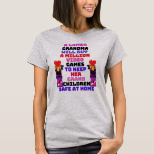 Gamer Grandma Play Games met haar kleinkinderen T-shirt