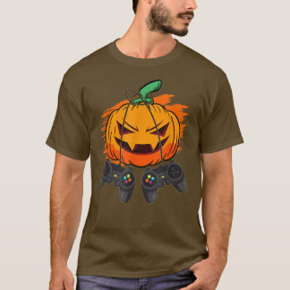 Gamer Halloween Jack O Lantern Man Kind Funny Scar T-shirt