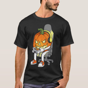 Gamer Halloween Jackolantern Scary Gaming Boys Kin T-shirt