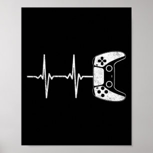 Gamer hartslag Video Games Gaming Boys Tiener Mann Poster