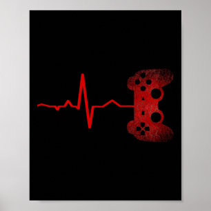 Gamer Hartslag Videogames Gamen Jongens Tieners Ma Poster
