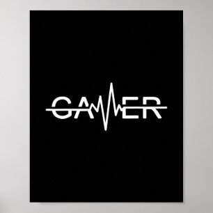 Gamer Hartslag Videogames Grafisch Poster