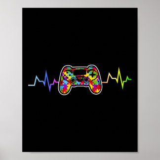 Gamer Hartslag Videogames Jongens Tieners Jongens  Poster