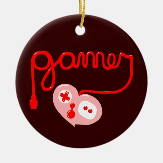 Gamer Heart Keramisch Ornament (Voorkant)