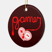 Gamer Heart Keramisch Ornament (Links)