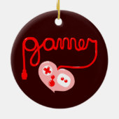 Gamer Heart Keramisch Ornament (Achterkant)
