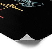 Gamer Heartbeat Controller voor Nerd Multiplayer G Poster (Hoek)