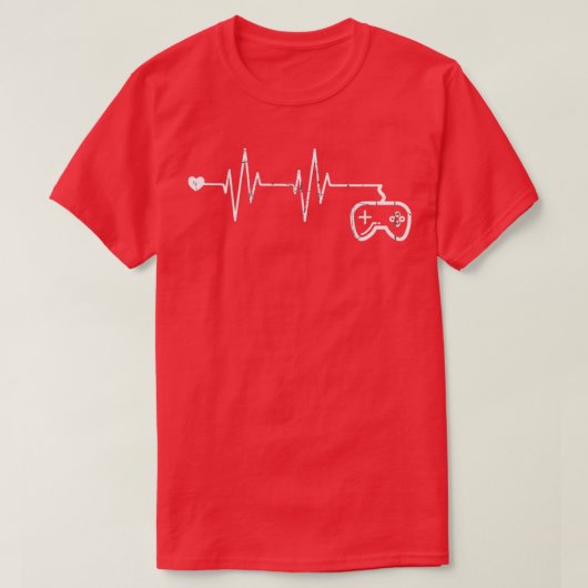 Gamer Heartbeat TShirt Video Game Lover Don1 (Design devant)