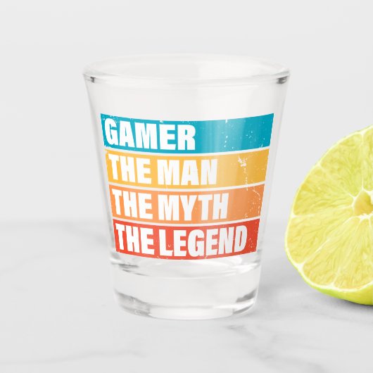 Gamer. Het Man. De mythe. De Legende. Shot Glas (Voorkant)