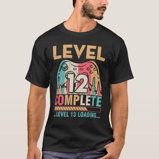 Gamer Husband Wife Marry Level 12 Volledig Niveau T-shirt (Voorkant)