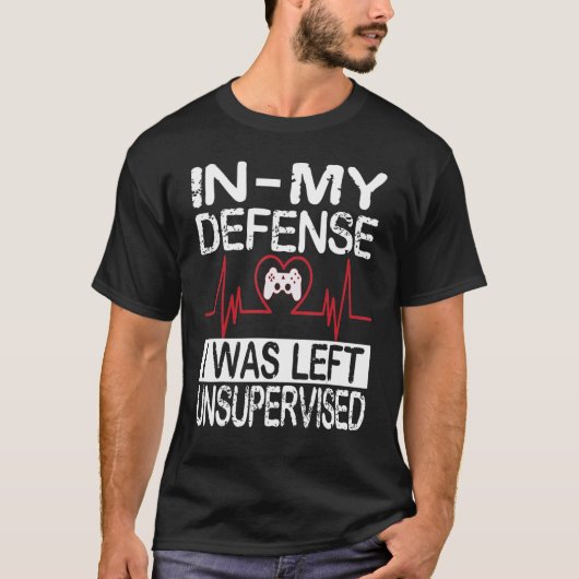 gamer i was left unsupervised game controller hear t-shirt (Voorkant)