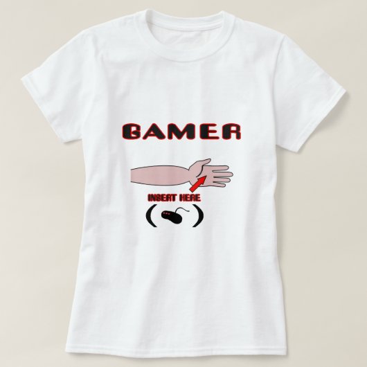 Gamer Insert Controller hier T-shirt (Design voorkant)
