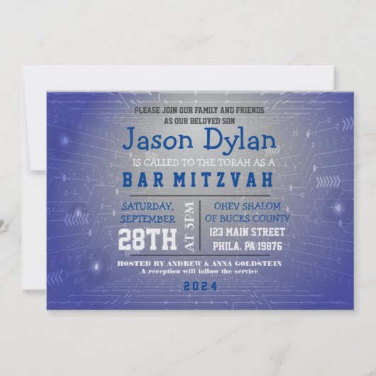 GAMER JEU DIGITAL Bar Mitzvah Invitation (Devant)