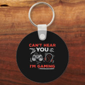 Gamer kan je niet horen in Gaming Funny Boys Kinde Sleutelhanger (Voorkant)