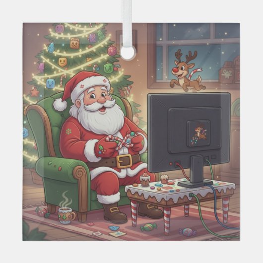 Gamer Kerstman Ornament (Voorkant)