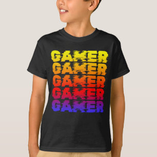 Gamer Kleurrijke Typografie Gamen T-shirt
