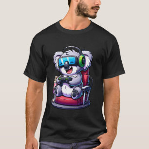 Gamer Koala Popcorn Gaming Chair Hoofdtelefoon Spe T-shirt