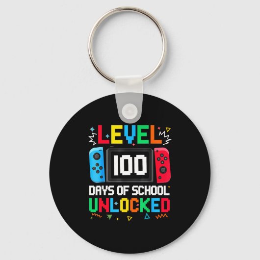 Gamer Level Unlocked 100 Days Of School Student Bo Sleutelhanger (Voorkant)