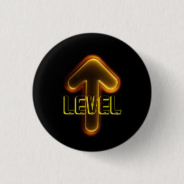 GAMER LEVEL UP ARROW ORANJE RONDE BUTTON 3,2 CM