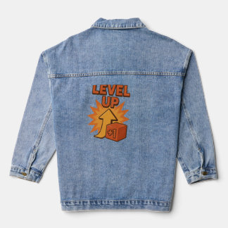 Gamer Level Up Men T-shirt women Jean Jacket