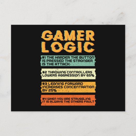 Gamer Logic Gaming Briefkaart (Voorkant)
