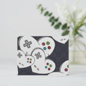 Gamer Love Controller Heart Briefkaart (Staand voorkant)