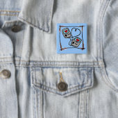 Gamer Love-knop Vierkante Button 5,1 Cm (In situ)