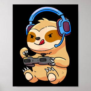 Gamer Luiaard Gaming Luiaards Videogame Cadeau Poster