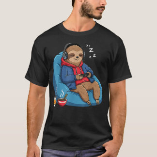 Gamer Luiaard Slapende Videogame T-shirt