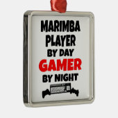 Gamer Marimba Player Metalen Ornament (Rechts)