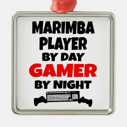 Gamer Marimba Player Metalen Ornament (Voorkant)