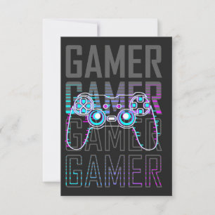 Gamer met controller RSVP kaartje