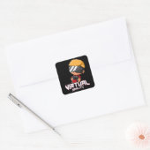 gamer met virtuele realiteit vierkante sticker (Envelop)