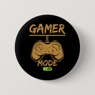 Gamer Modus Aan – Perfect Voor Hardcore Spelers  Ronde Button 5,7 Cm