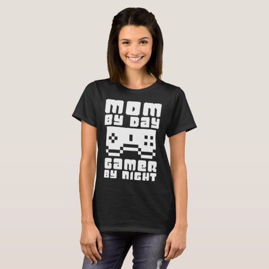 Gamer Moeder Moederschap Joystick Controller Video T-shirt (Voorkant volledig)