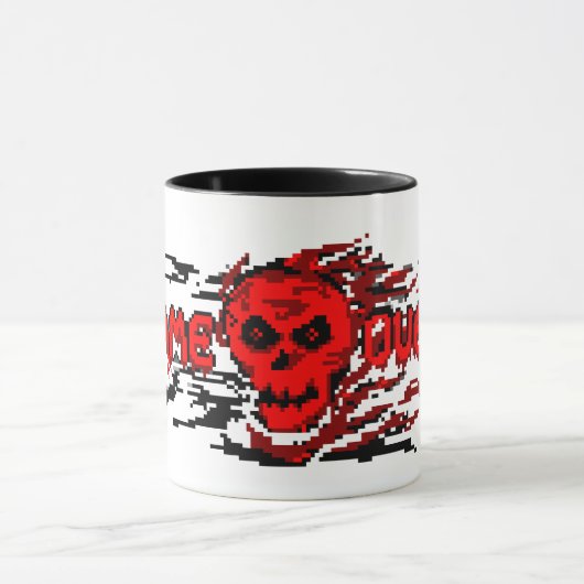 Gamer Mug - Retro 8-Bit Crâne flamboyant - JEU SUR (Centre)