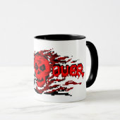 Gamer Mug - Retro 8-Bit Crâne flamboyant - JEU SUR (Devant droit)